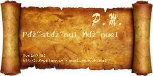 Pöstényi Mánuel névjegykártya